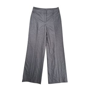 Tombolini Womens Gray Striped 100% Wool Wide Leg Pants Size 42 Made Italy Office